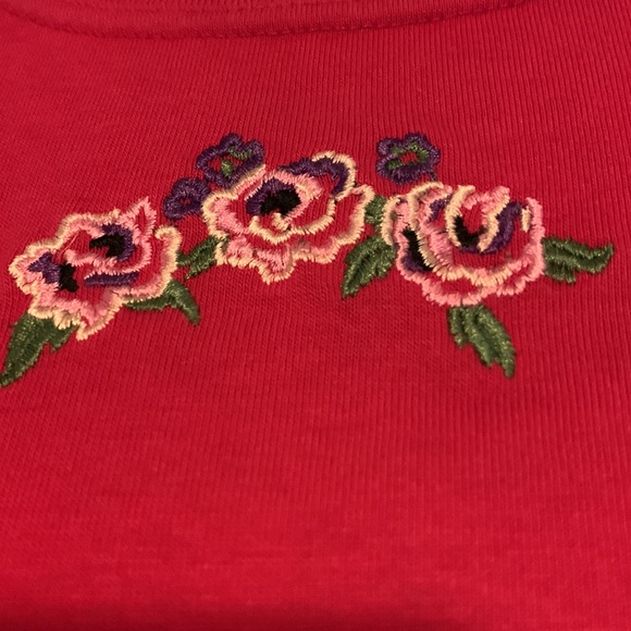 Fuchsia Top with Floral Embroidery by Diversity Sport - Picture 3 of 6